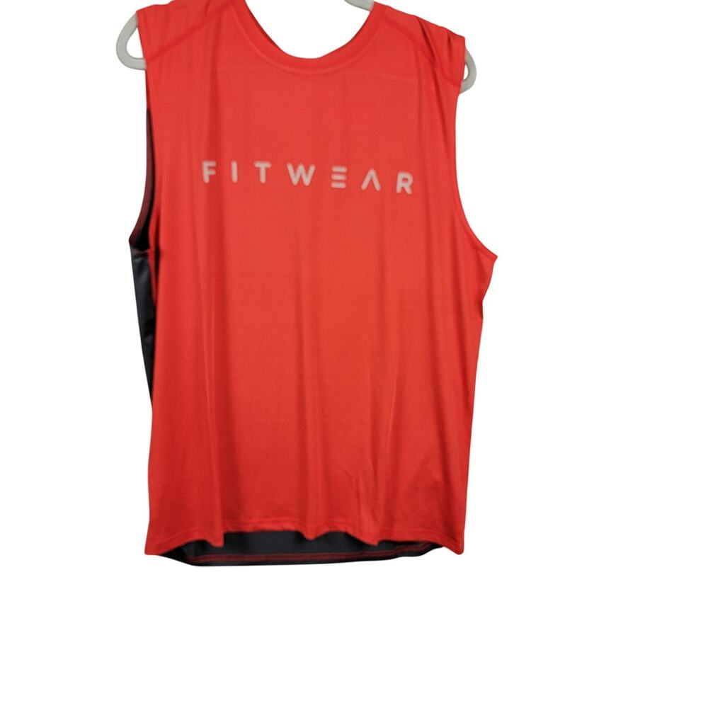 Fitwear Mens XL Red Gray Sleeveless Training Tank Top NWT